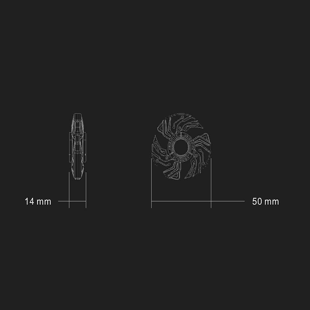 Fidget Spinner Puzzle Metal Finger Hand Toy for ADHD Stress Relief Unisex Luminous Light