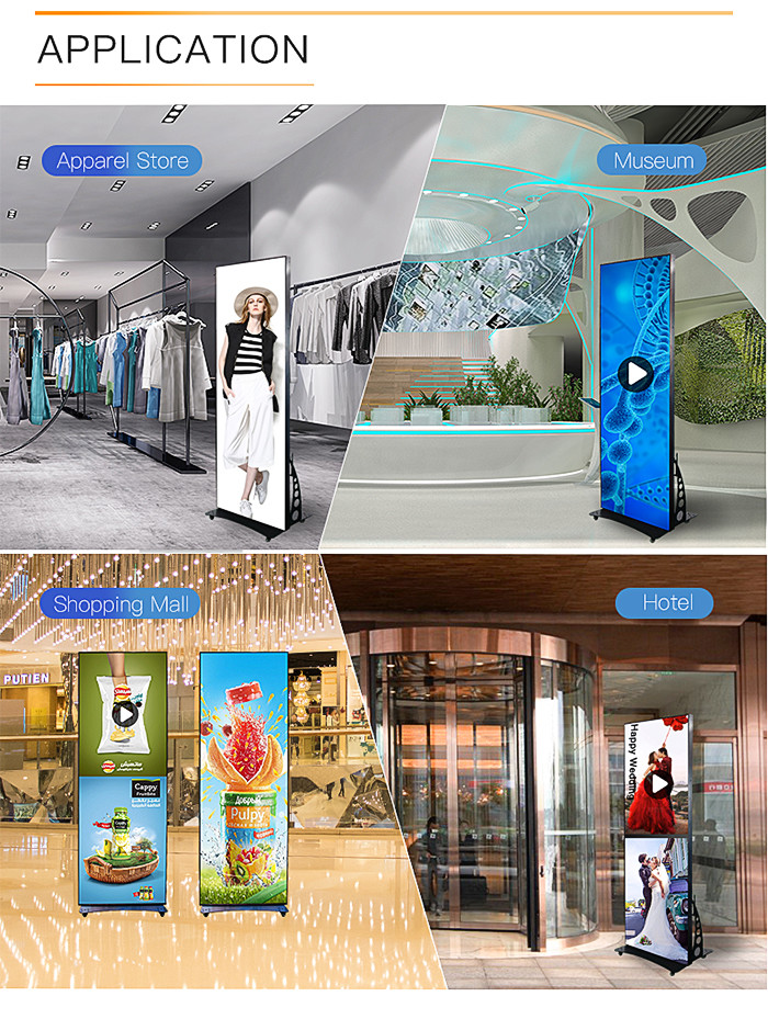Smart LED Digital Poster Indoor Floor Stand P1.86 32 49 55 Inch