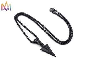 China 15g Punk Rock Arrow Pendant Mens Engraved Necklace wholesale