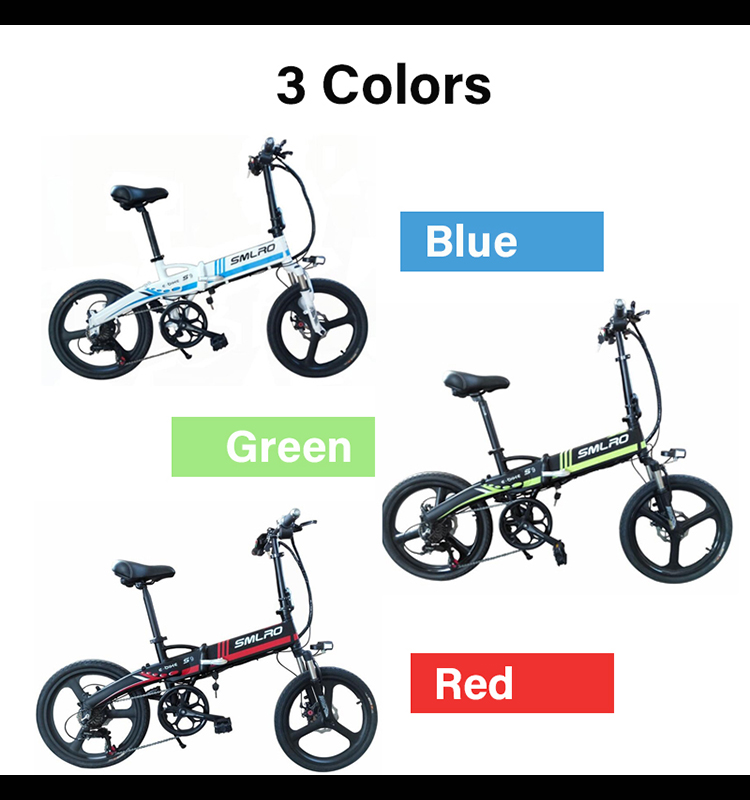 20 Inch Folding Electric Bicycle , Powerful E Bike 48v 350w Motor Variable Speed