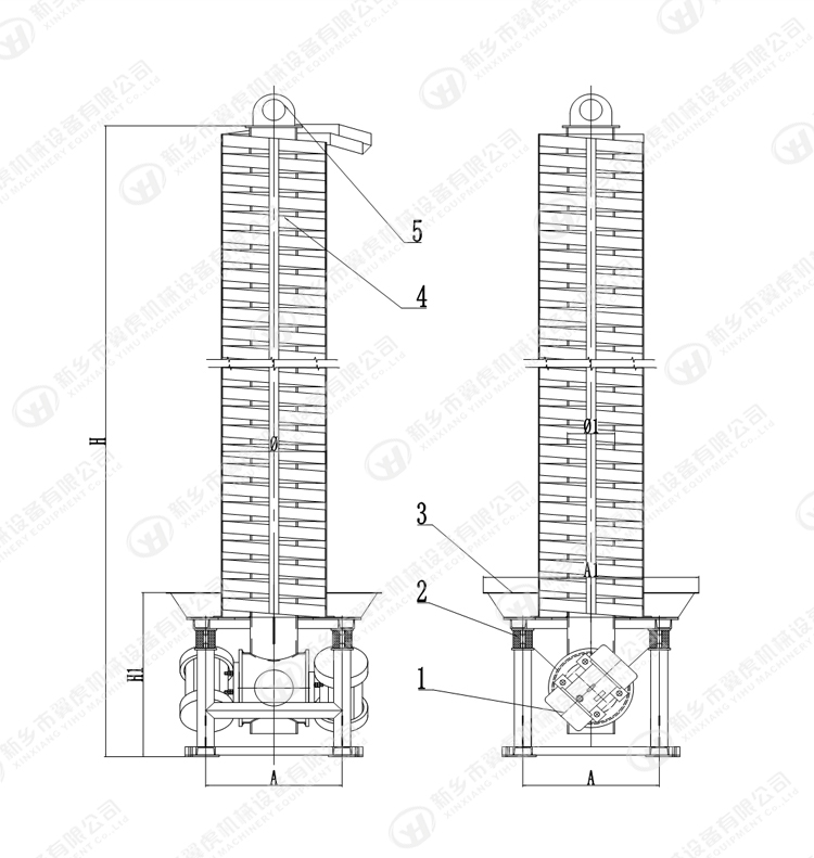 High Efficient Fruit Lifting Vibrating Spiral Elevator 1 Year Warranty