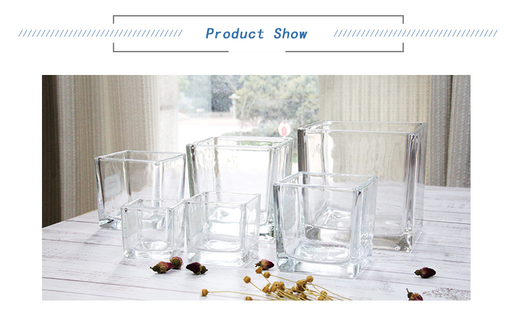 Hot Selling 4oz 8oz 10oz Square Candle Holder Glass Candle Jar