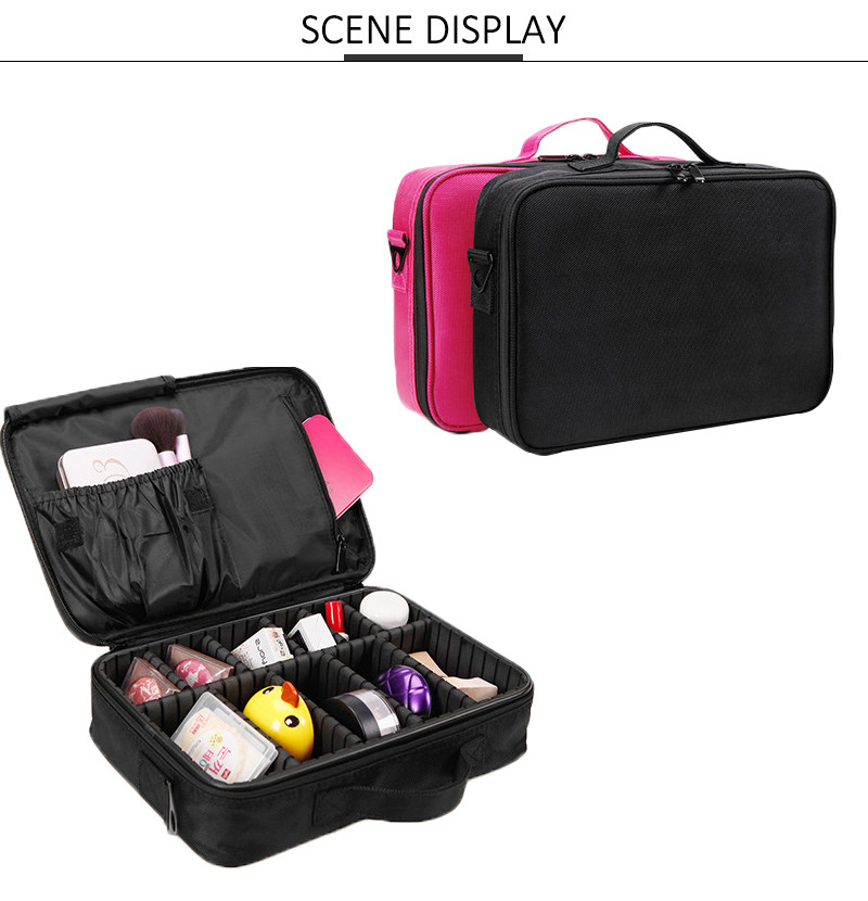 Women Portable Travel Oxford L34*D8cm Makeup Bag Case