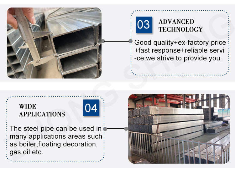 Special Pipe Galvanized Welded Square / Rectangular Steel Pipe/tube/hollow Section Steel Pipe with ERW Technique