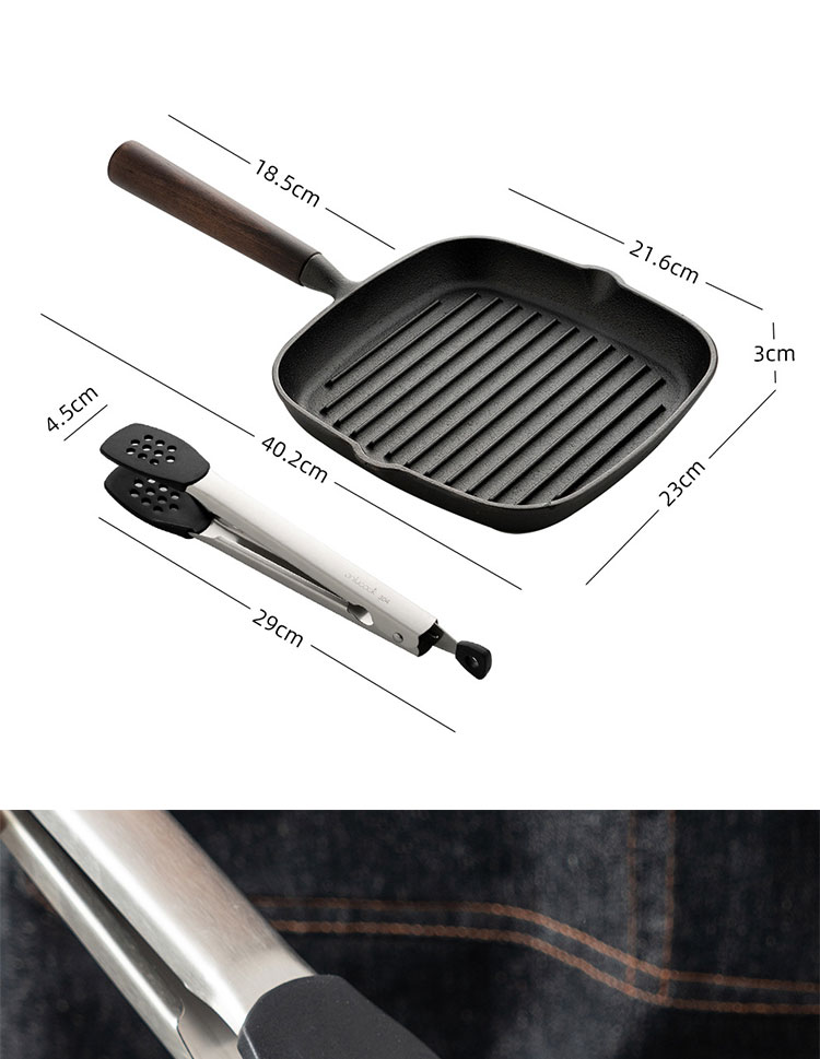 Hot Selling Omelette Fry Grill Pan Multipurpose Korean Die Cast Iron Bbq Frypan Non Stick Square Cookware Skillet Pan