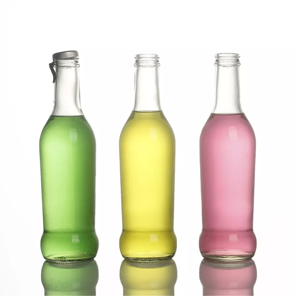 250ml 330ml 355ml Glass Juice Bottle For Fruit Soda Beverage And Cosmetic