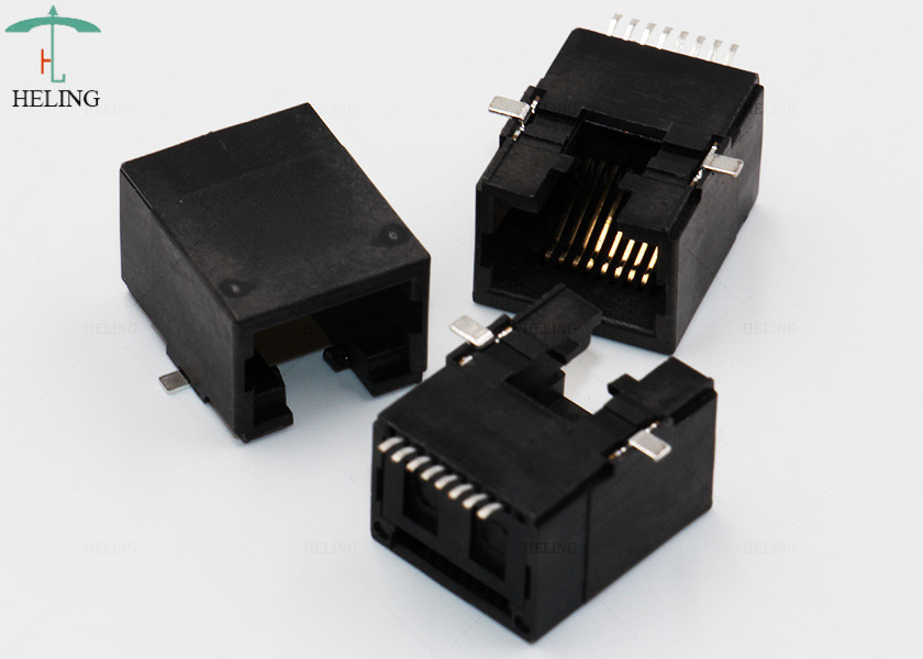 RJ45 Waterproof Tab Up Female Lan SMT Connector Through Hole Low Profile