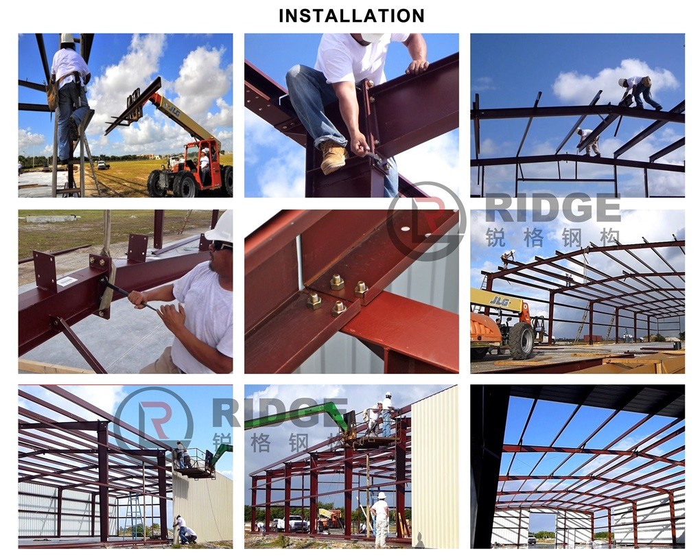 Prefabricated Steel Fabricated Building Lightweight Metal Shed Garage Building