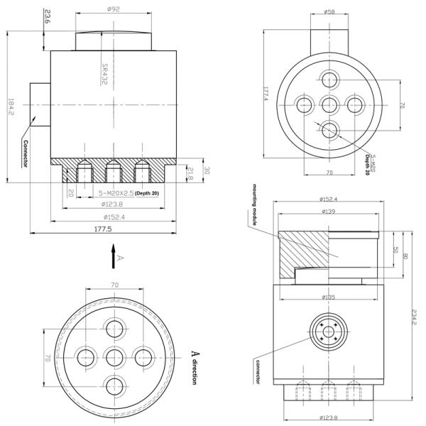 SC4810 Compression Load Cell 3000kn 300tons for Test Pile 500Ton 1000Ton Output Digital Sensor Combined error ≤±0.030 % F.S