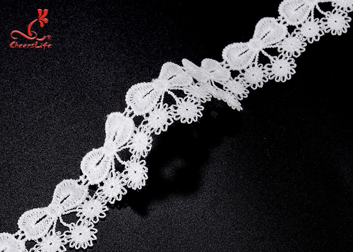 Water Soluble Floral Guipure Lace Fabric For Women Dresses / Skirt