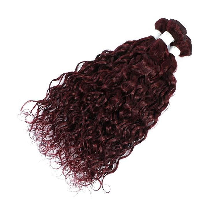 #99J Dark Wine Water Wave Remy Human Hair Bundles Sew In Weave Bundles Brazilian Bundle Deals