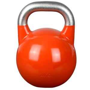 China Orange Powder Coated 16kg Cast Iron Kettlebell Anti Corrosion wholesale
