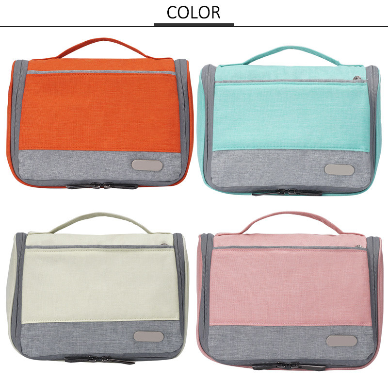 Polyester Large Travel Waterproof Cosmetic Hanging Toiletry Bag