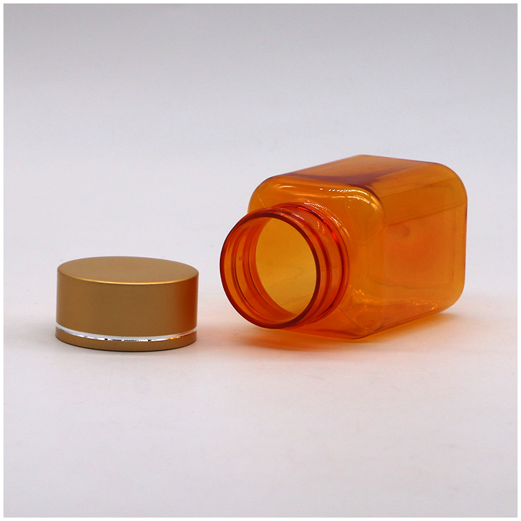 90ML PET Square Transparent Pill Bottle with Various Caps by Chinese Pharmaceutical Company