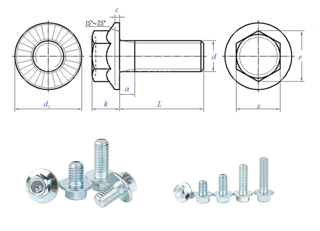 1 Inch Hex Head Bolt Customized Full Thread Hexagon Bolts M6