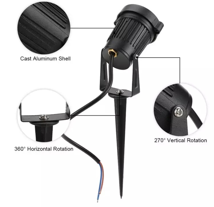 Aluminum Led Garden Spike Lights 12V 110V 220V Low Light Loss High Brightness