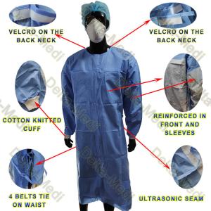 China XL M L S XXL Reinforced Disposable Surgical Gown For Hospitals wholesale
