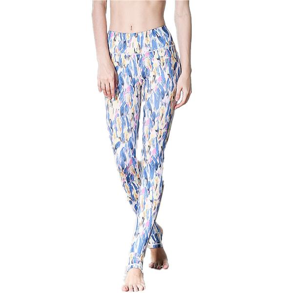 CPG Global Women's Gyg Legging Sport Running Pants Yoga Floral Blue Print Slim