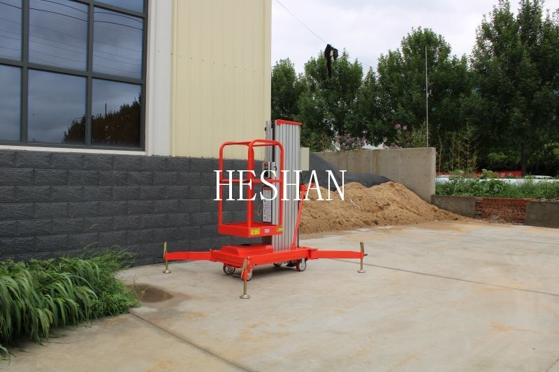 CE ISO Hydraulic Vertical Mast Lift 6m Electric Single Man Lift Equipment