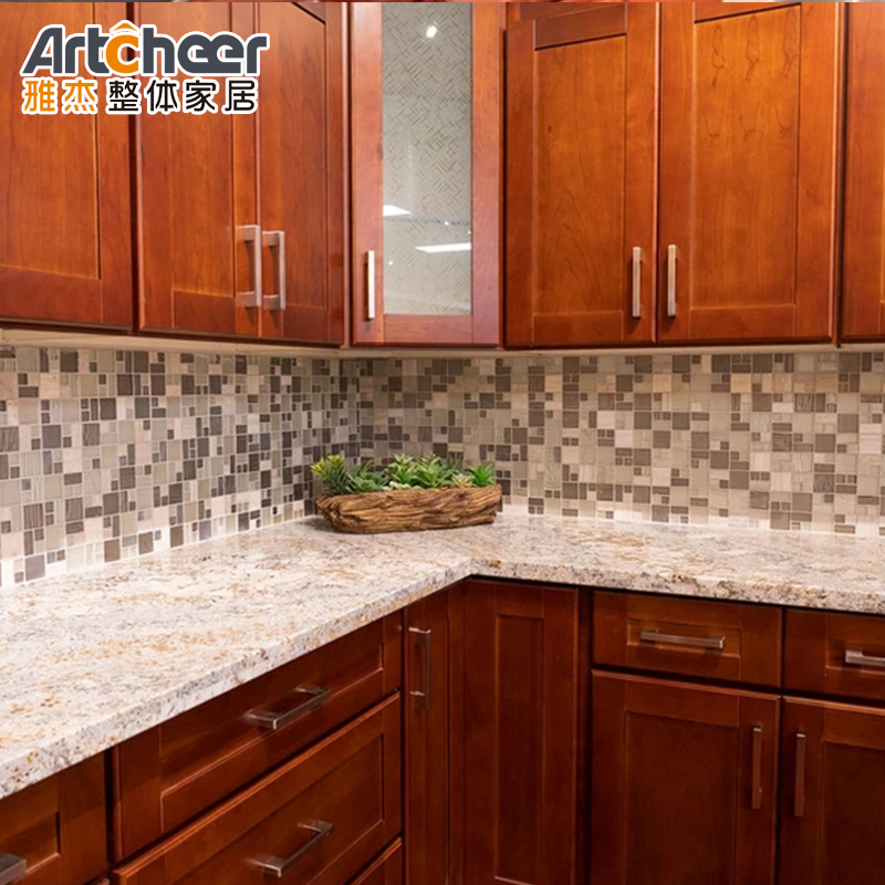 Spacious Kitchen Cabinets Set with American Style Wooden Design and MDF Door Material