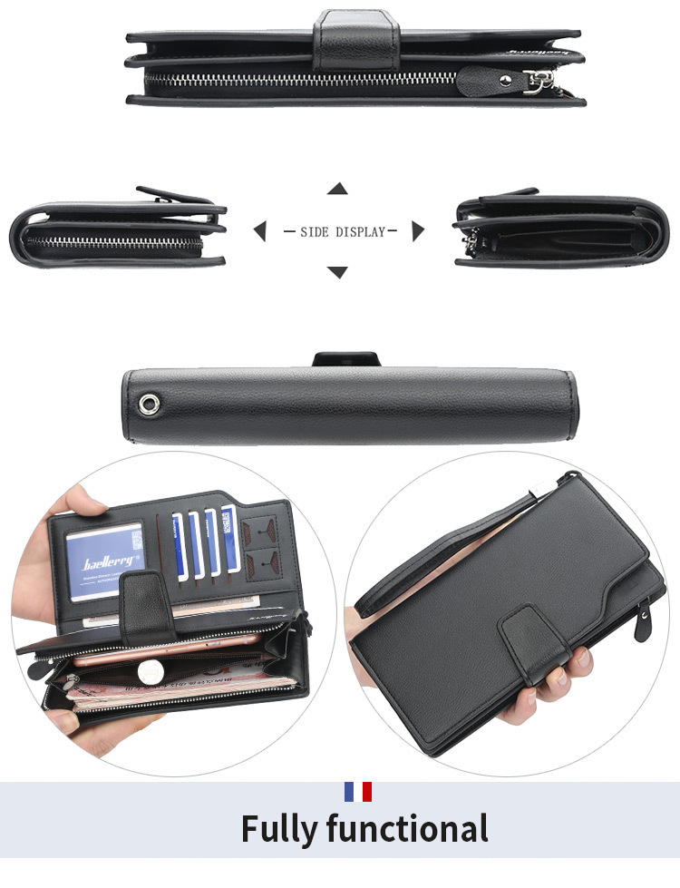 Multi Function Male Purses with Waterproof Function and VIP Card Holder in PU Leather