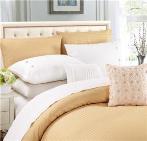 China Sateen Stripe Polyester Cotton 1800 Series Egyptian Cotton 4pcs Sheet Set wholesale