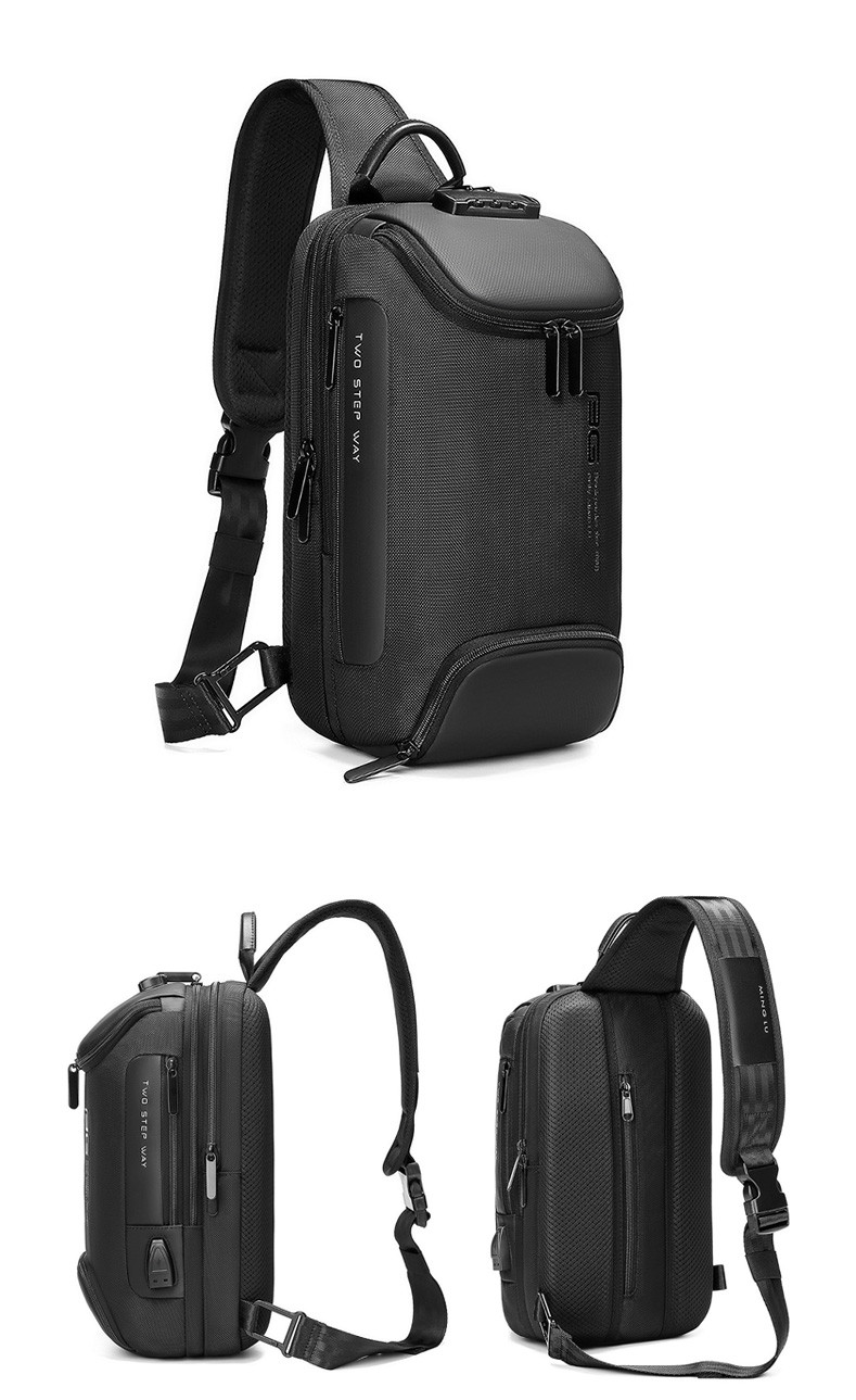 Factory hot sell wholesale fashion anti theft men custom waterproof shoulder chest crossbody sling bag for men