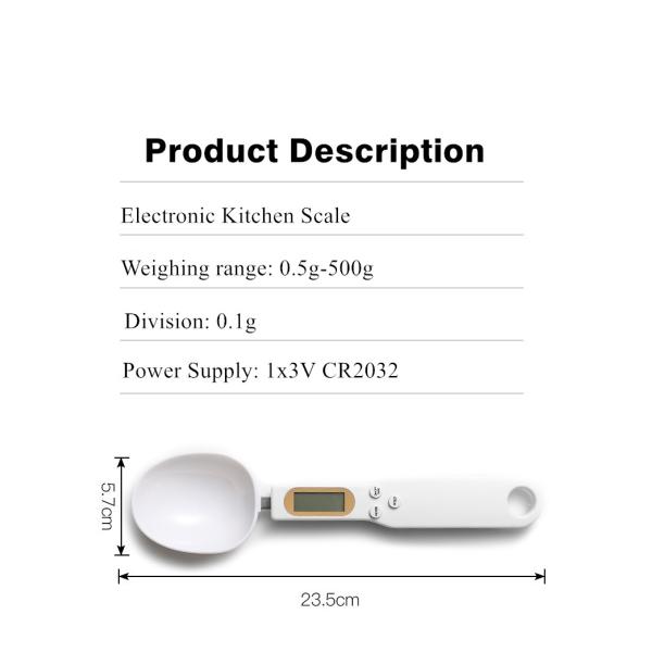 Digital Display Kitchen Scale Spoon for Accurate and Convenient Food Weighing in g/oz/gn/ct