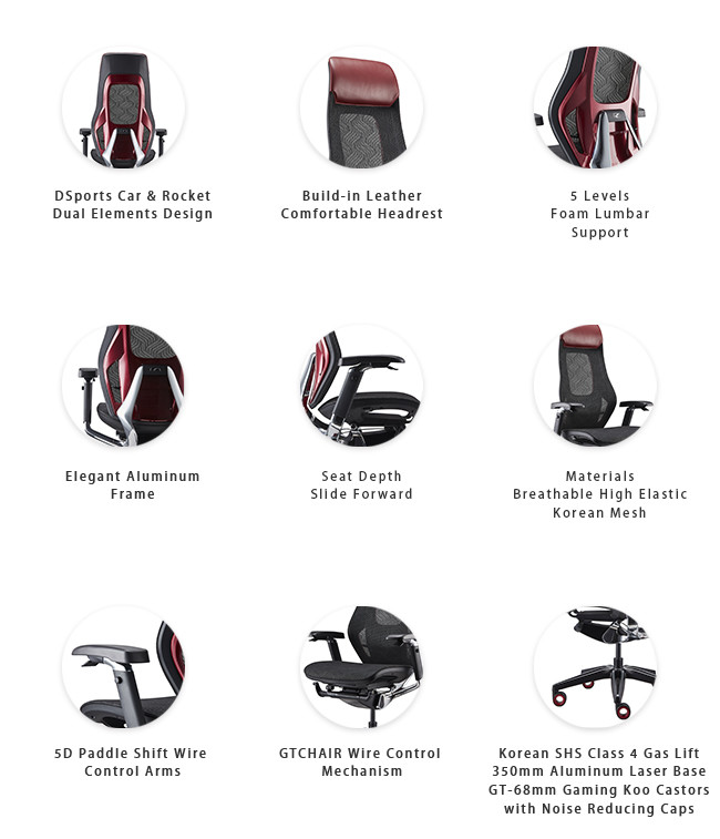 Ergo Support Swivel Gaming Roc - Chair Luxury Leather Premium Office Chair