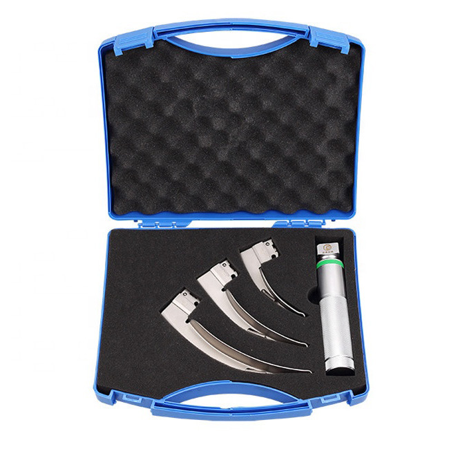 Medical Hospital Surgical Equipment Optical Fiber Laryngoscope Set Fiber Optic Anesthesia Laryngoscope For Adult