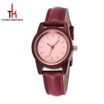 Girls Wooden Minimalist Leather Watch 30M Water Resistant Fashion