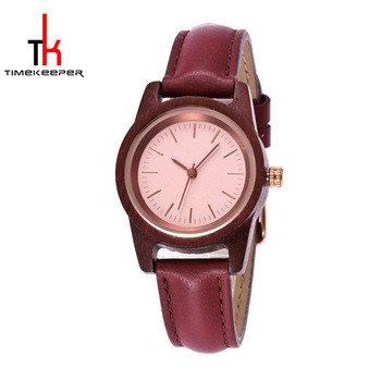 Girls Wooden Minimalist Leather Watch 30M Water Resistant Fashion