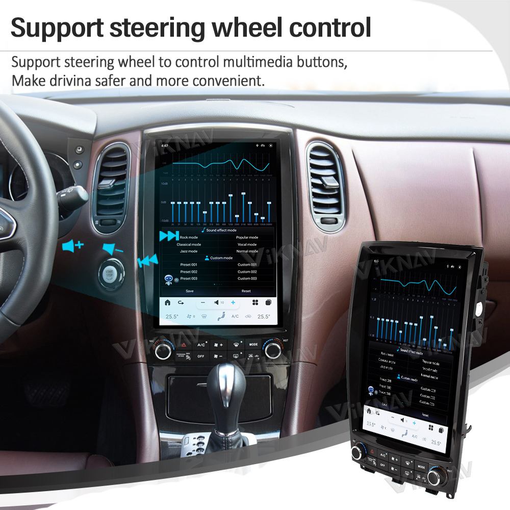 Viknav Car Radio For Infiniti QX50 EX25 (2010-2017) multimedia player Touch Screen Stereo GPS Navigation Audio