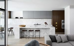 China Melamine Door Finish Modern Kitchen Cabinet for Luxury Kitchen Furniture wholesale