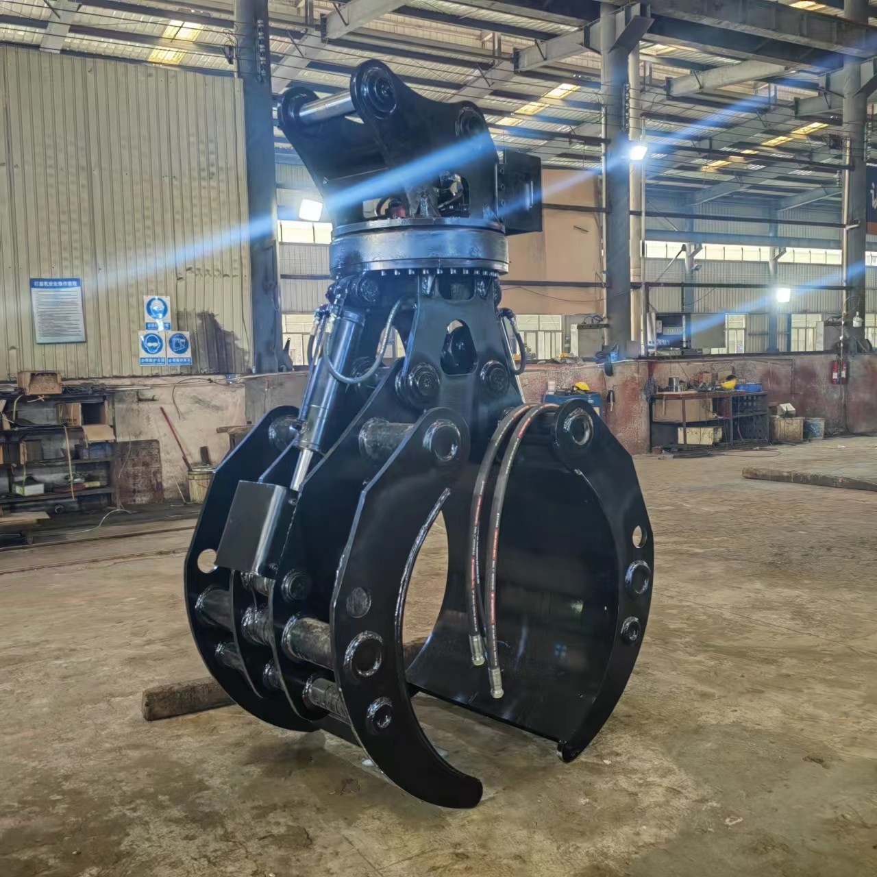 Excavator Hydraulic Rotating Grapple , Log grapple and hydraulic grapple rotator with wood grab excavator