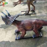 Outdoor Playground Fiberglass Animatronic Dinosaur Triceratops Water Repellent