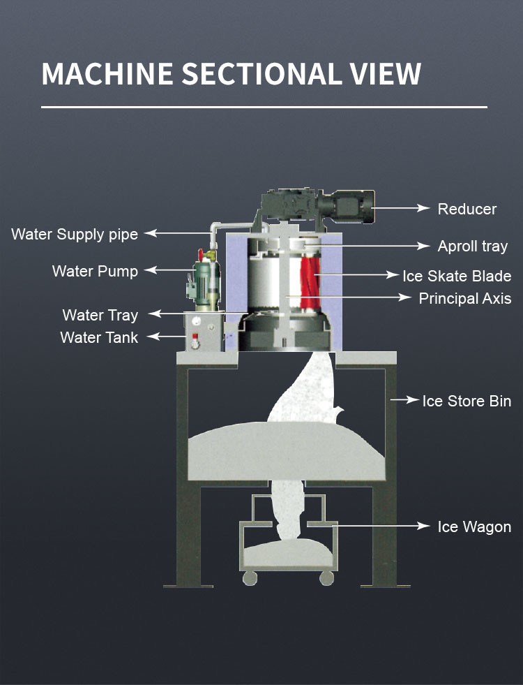 300kg/24h Seawater Flake Ice Machine Commercial Stainless Steel Frozen Snow Cone Maker