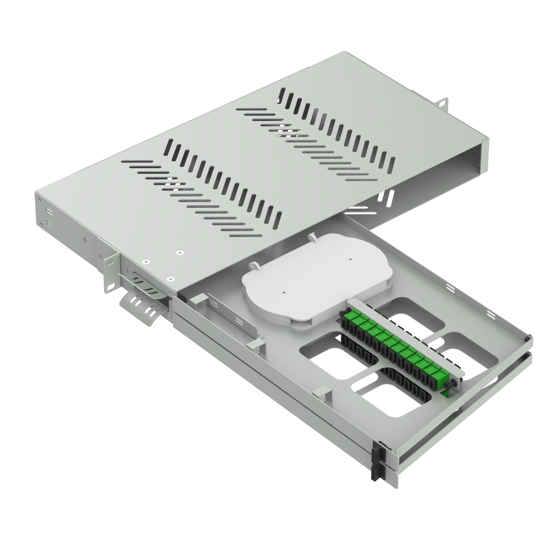 FTTX 24 Ports Sub ODF Swing Type SC APC Fiber Optic Patch Panel for Optical Equipment