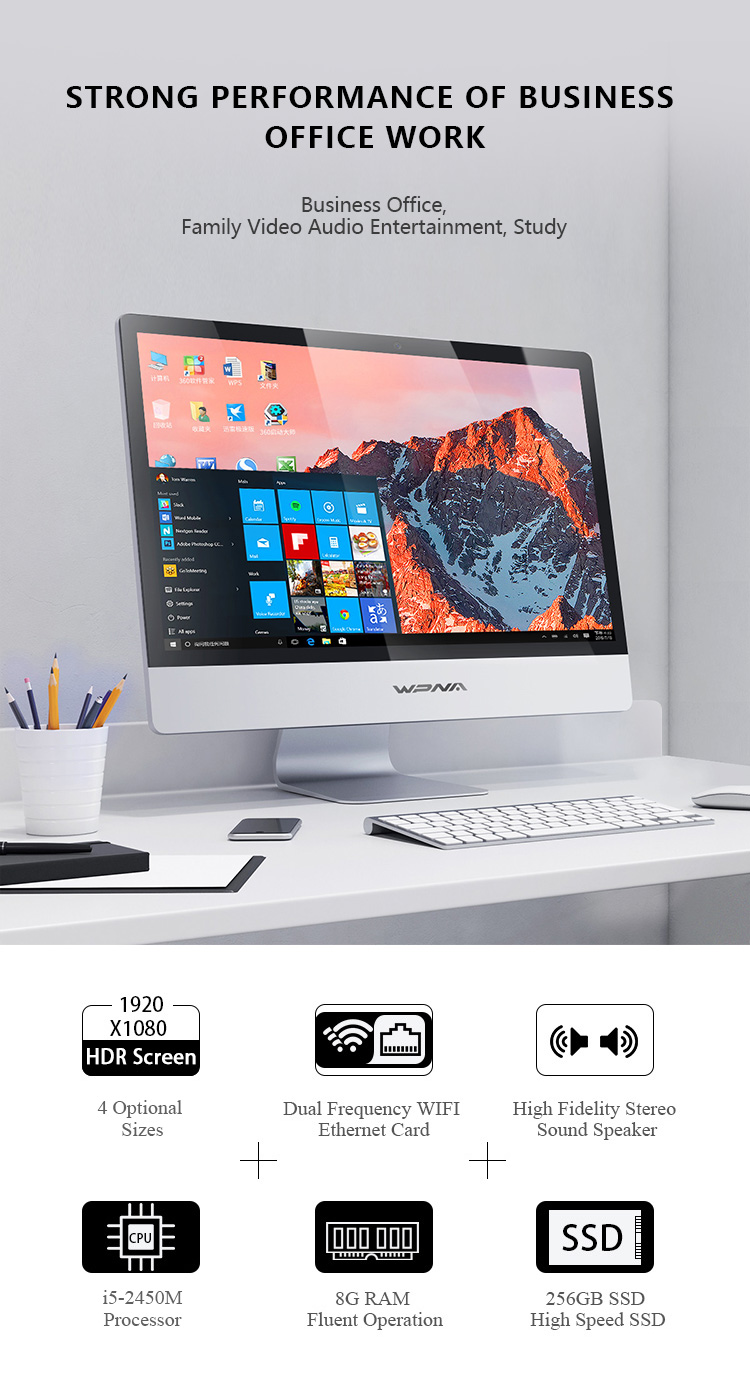 18.5 Inch Core I3 I5 I7 Led Aio Monoblock Barebone Touch All In One Pc For Designers