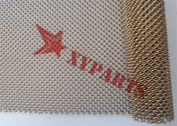 Aluminum Chain Link Metal Mesh Curtain Copper Color For Decorative Room Divider