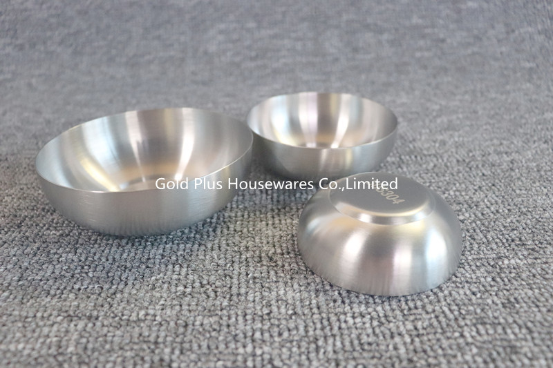 Promotional Stainless Steel Round Tray Hotel Tableware Metal Salad Bowl Set