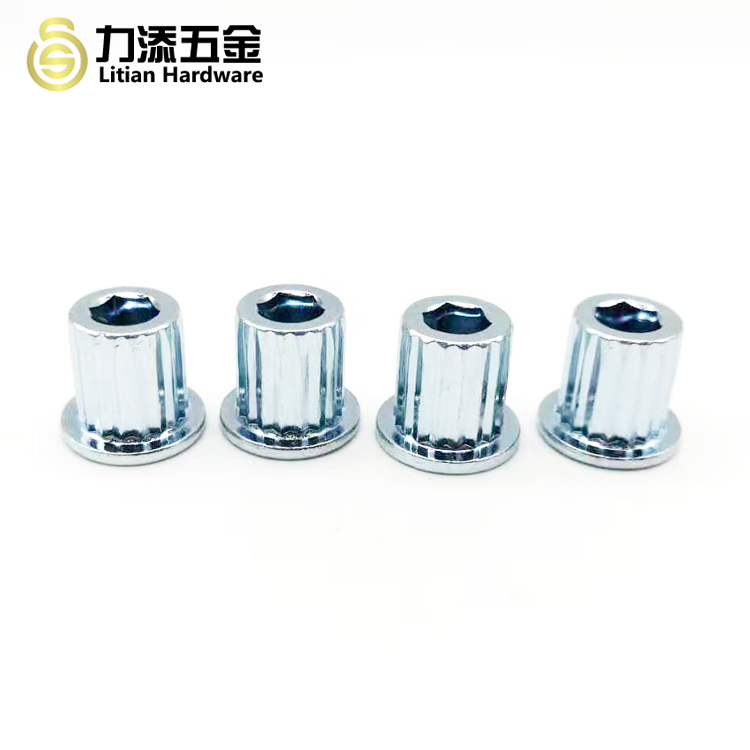Hex socket T head cap screw black zinc plated sleeve connector fix bolt