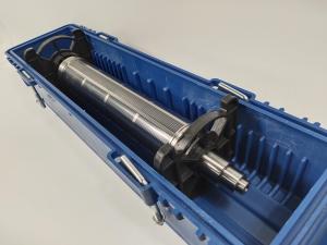 China Magnetic Cylinder Roll Packaging Box Blue Plastic Crate wholesale