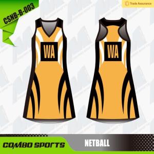 China Neckline 45cm Sublimated Netball Dresses wholesale