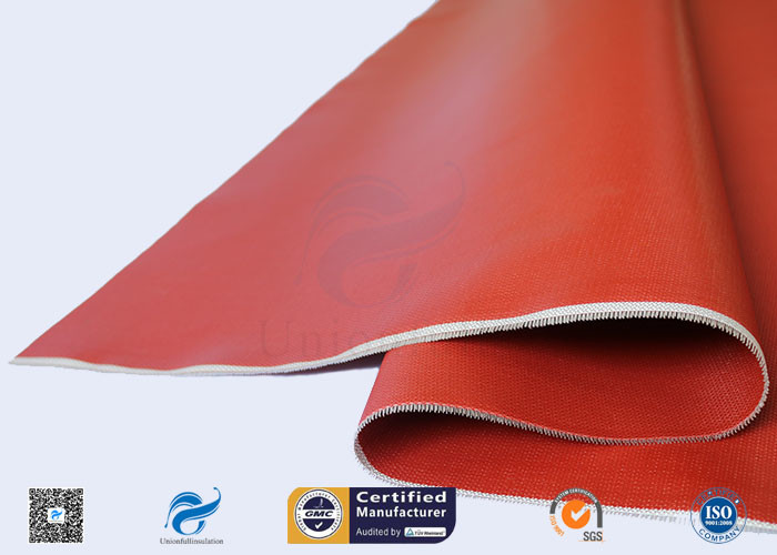 Red Silicone Coated Polyester Fabric Fire Barrier For Heat Resistant Insulation