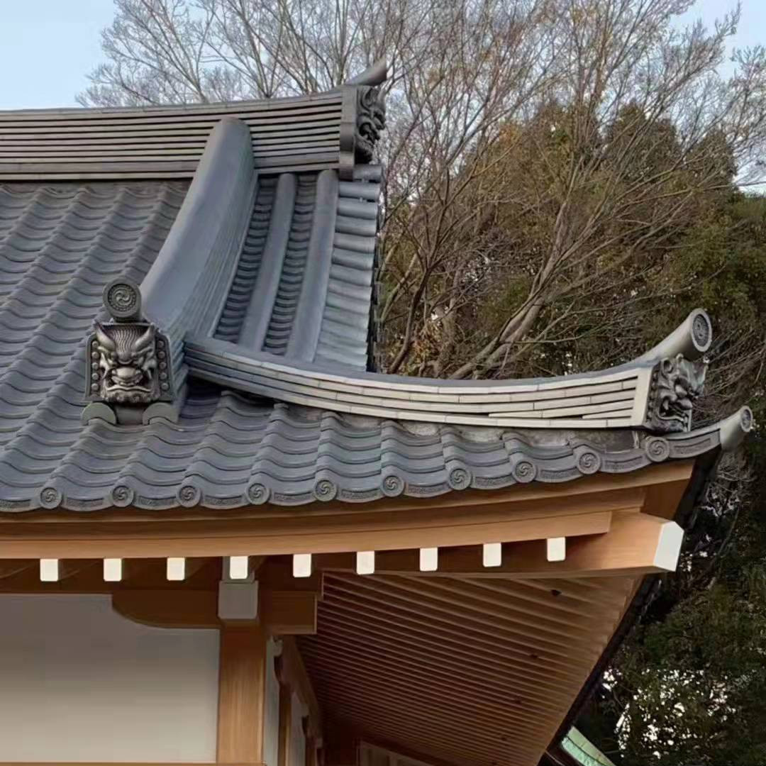 Matt Traditional Clay Roof Tiles 220mm Plain Asian Style Roof Tiles