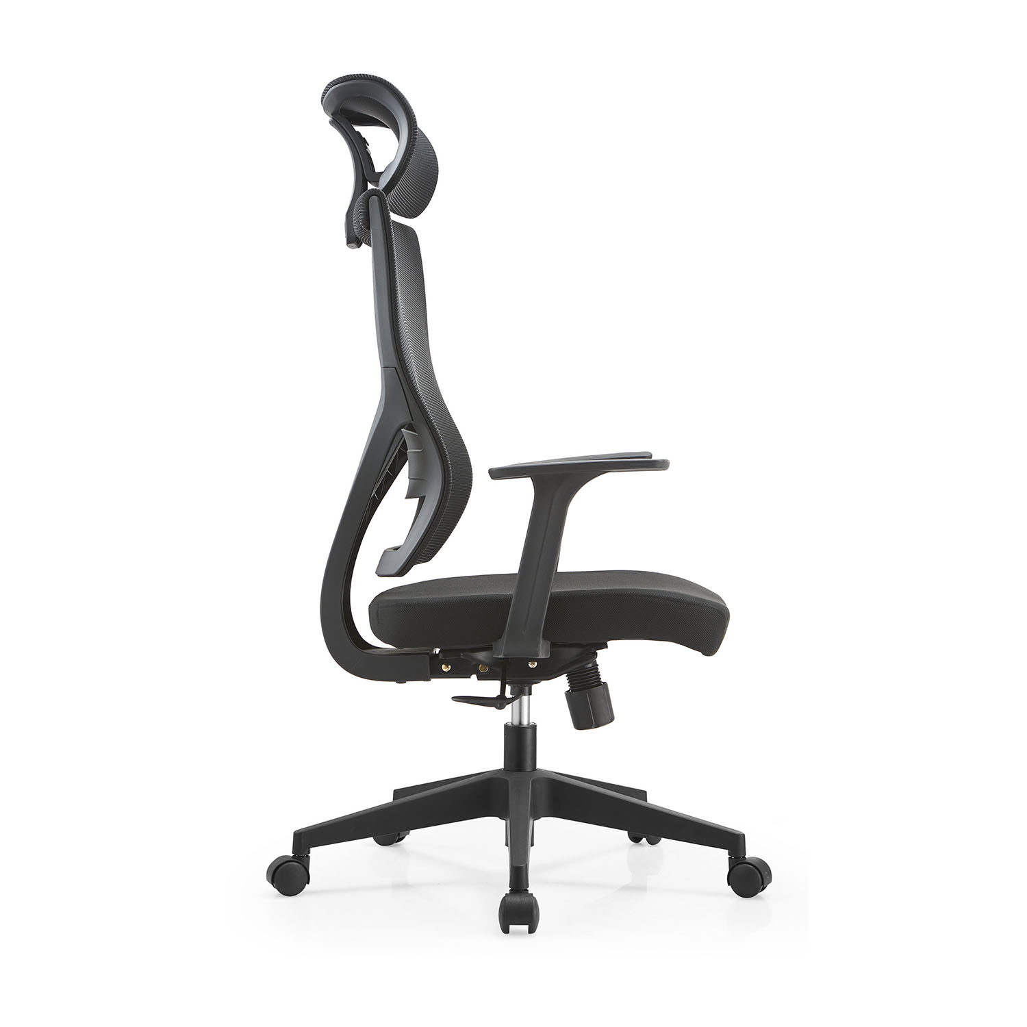 Comfortable Black Fabric Mesh Office Chair with Adjustable Height and Swivel Wheels