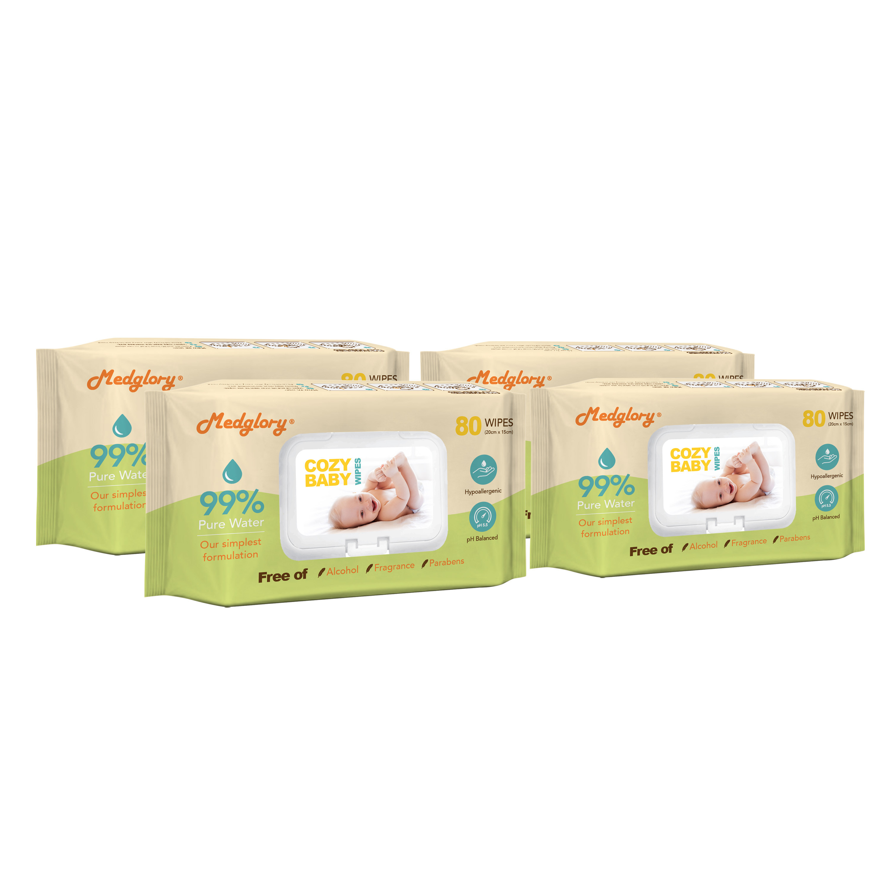 Rayon Spunlace Baby Wet Wipes 99% Water No Synthetic Fragrance