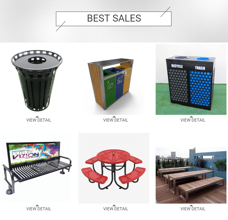 Large Urban Furniture Street 120L Multi Compartment Trash Can