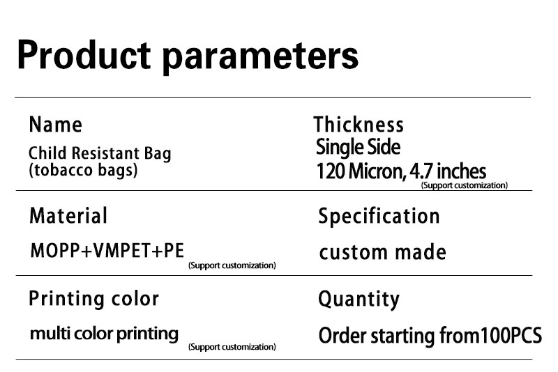 Child Resistant Zip Lock Bags Polyester Weed Bag Child Resistant Medication Bags Stand Up Pouches